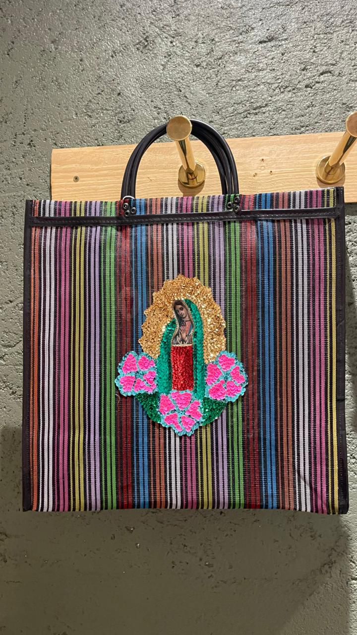 Bolsa de praia Nossa Senhora de Guadalupe - alça preta
