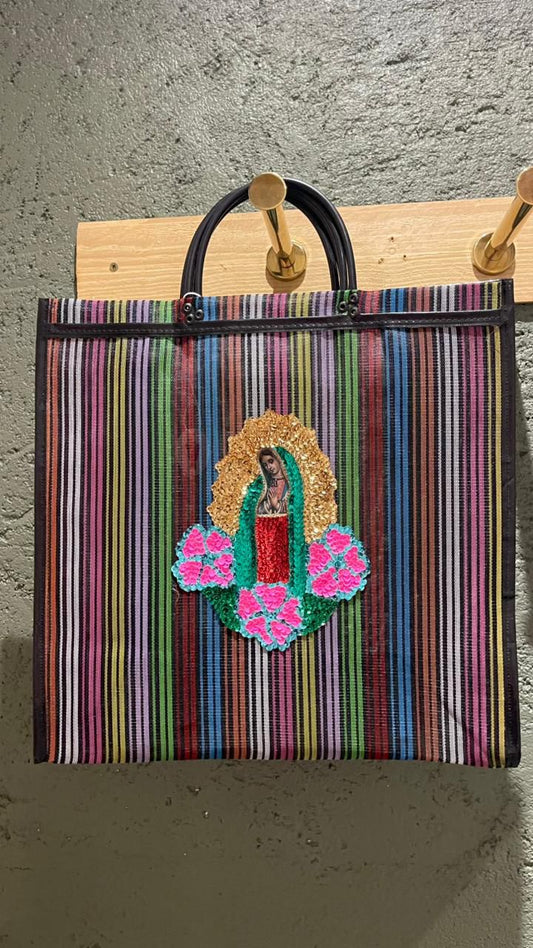 Bolsa de praia Nossa Senhora de Guadalupe - alça preta